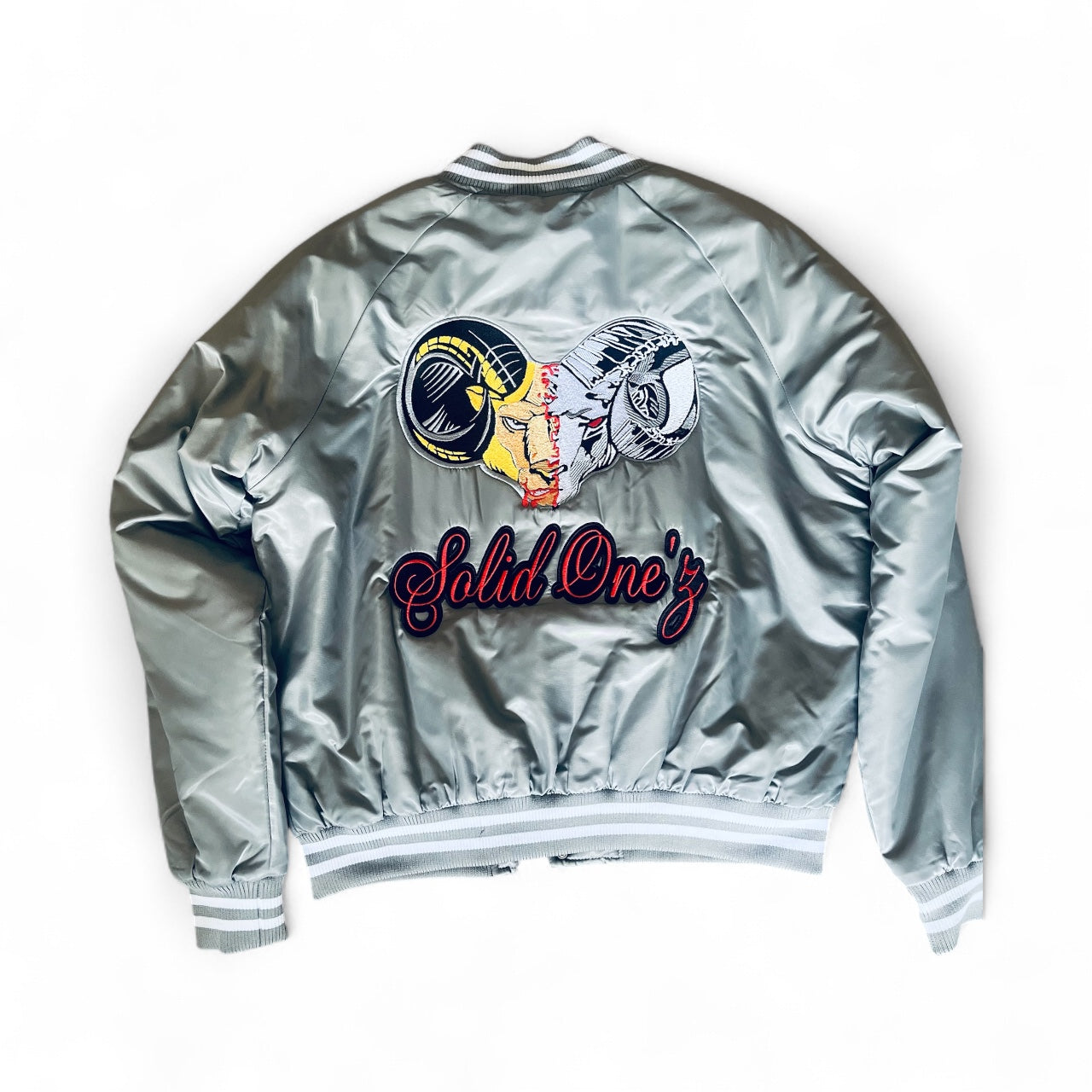 Gray Bomber Varsity Jacket