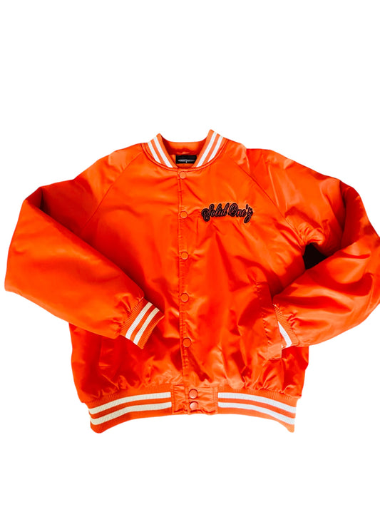 Orange Bomber Varsity Jacket