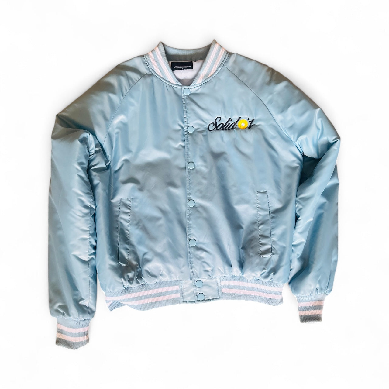 Sky Blue Varsity Bomber Jacket