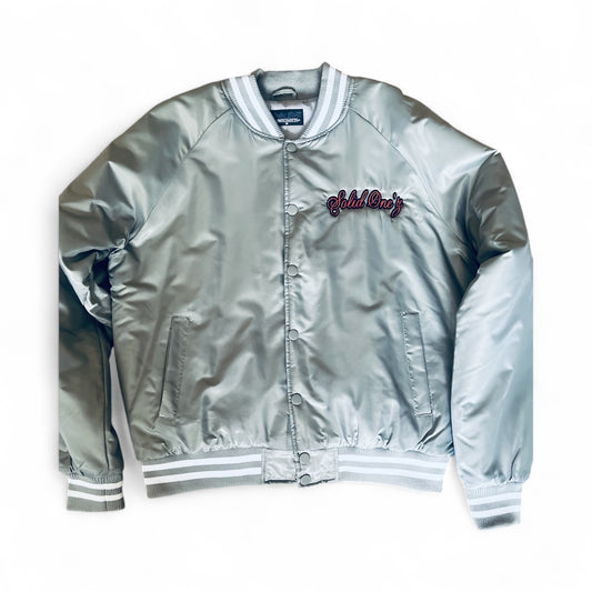Gray Bomber Varsity Jacket